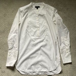 J. Crew. White Popover Tunic Blouse size 0